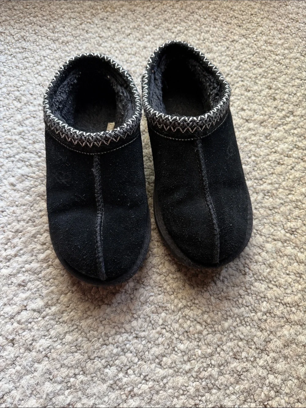 UGG Kids Black Slip-On Cozy Slippers